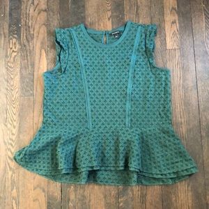 Eyelet peplum top
